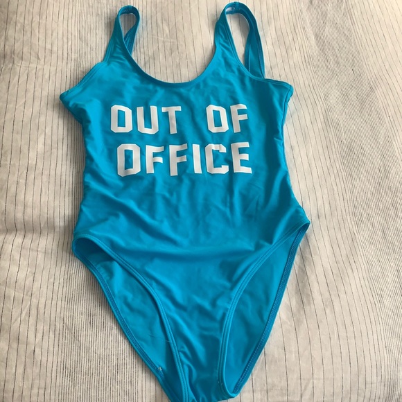 Other - NWOT Out of Office bright blue one piece with low back